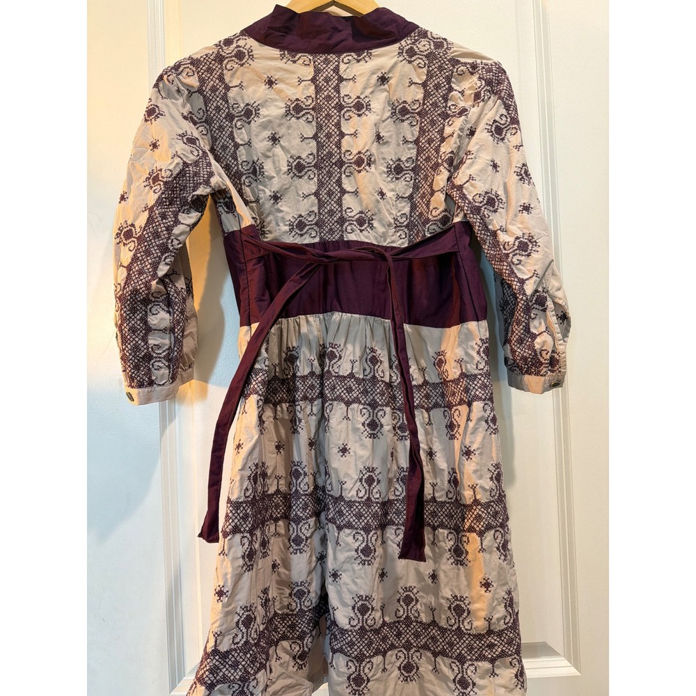 Odd Molly Anthropologie Purple Embroidered Cotton Tunic Dress Boho Women Size 2 - Picture 4 of 6